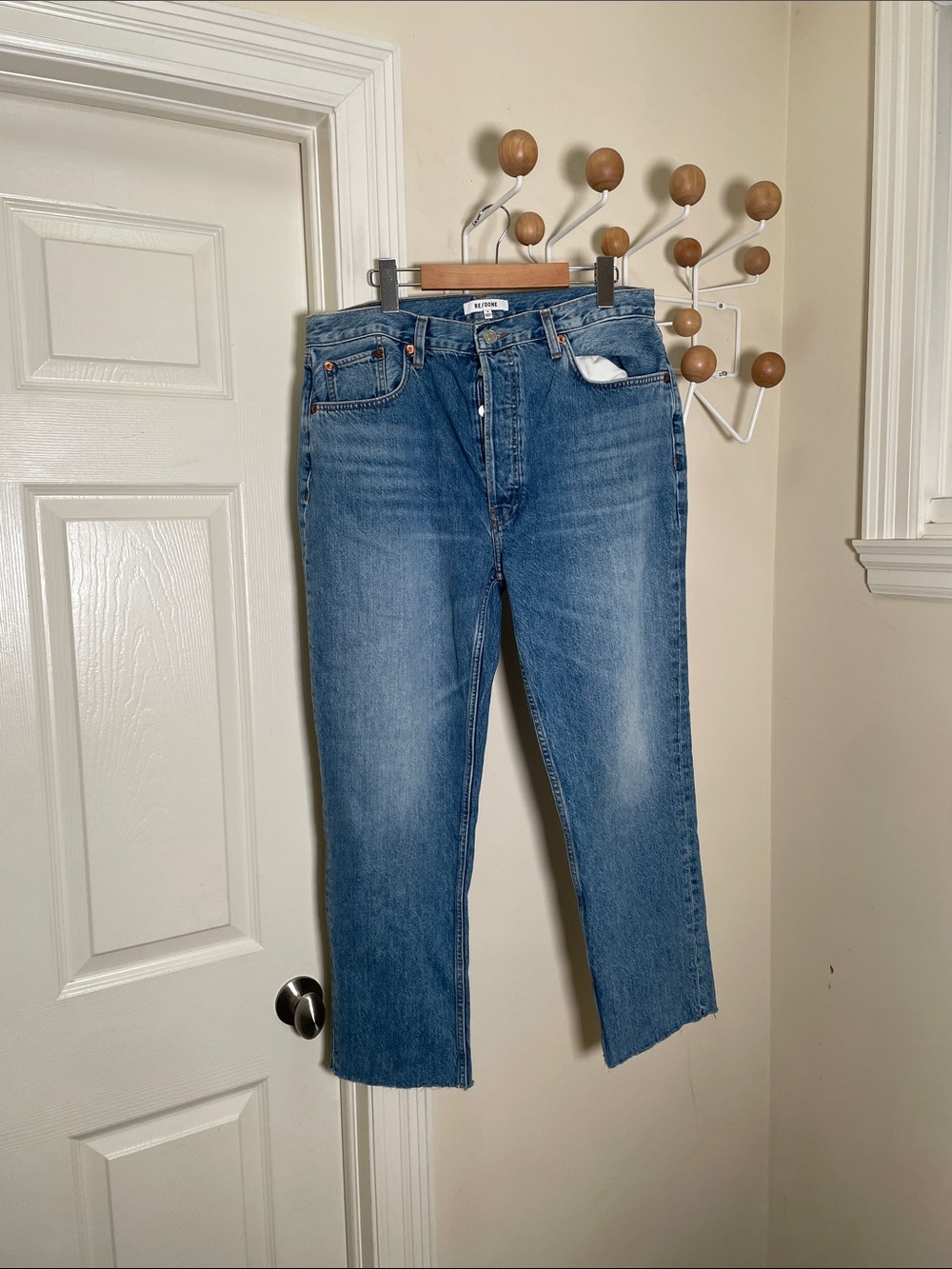 Re/Done Ankle Straight-Leg Denim Jeans - Blue - 32